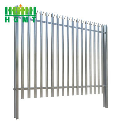High Standard Palisade Galvanised Metal Security Fencing 2100mm Tall Square Post