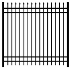 Garden Used Wrought Iron Fence Powder Coated Spear Top Steel