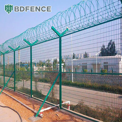Airport Railway PVC Coated 358 High Security AOA Fence Clear View Mesh Fence Anti Cutting